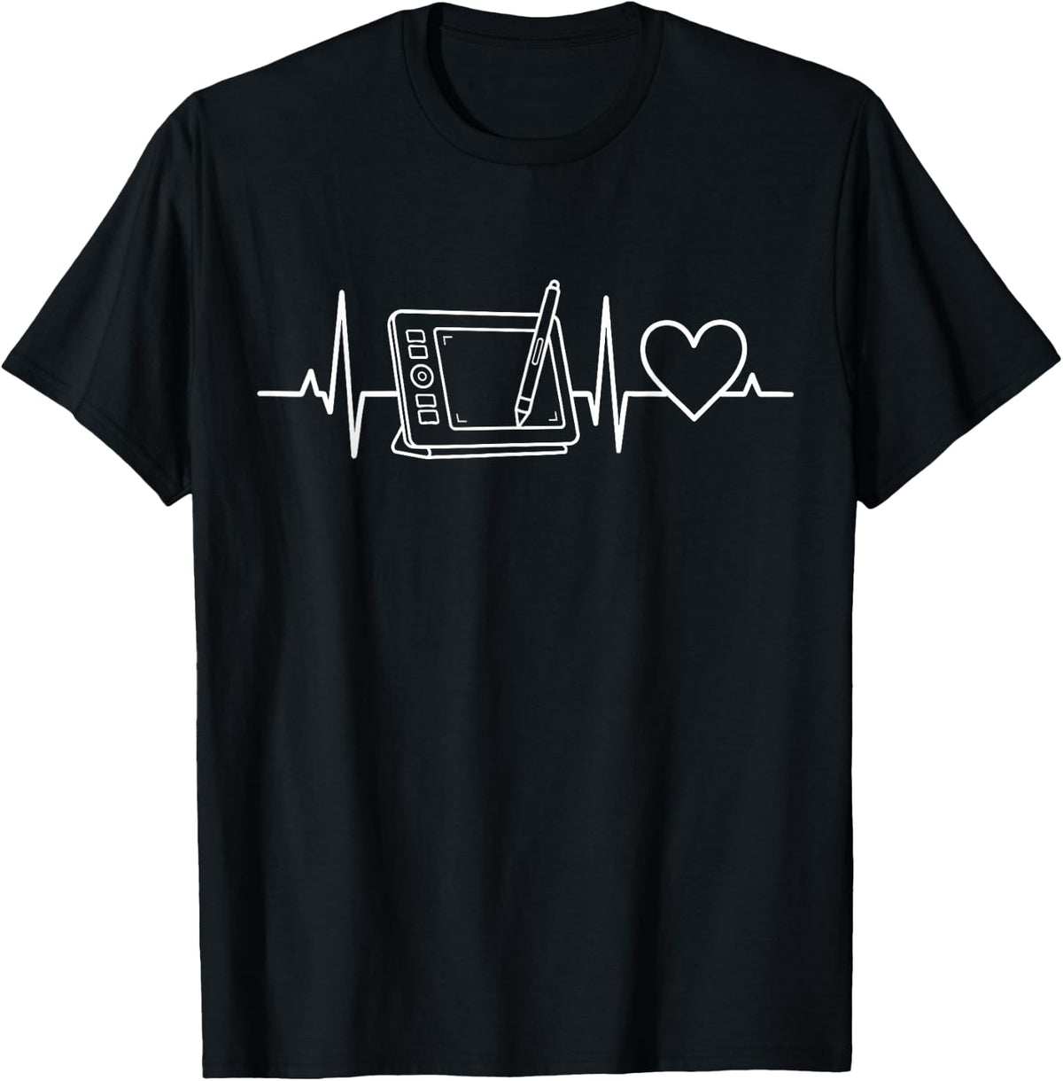 Digital Artist Graphic Designer Drawing Tablet Pulse T-Shirt - Black
