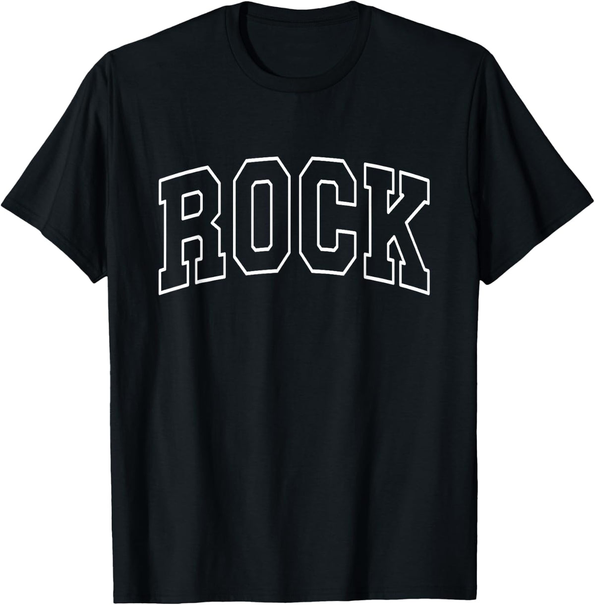 Rock Varsity College University School Campus T-Shirt - Black
