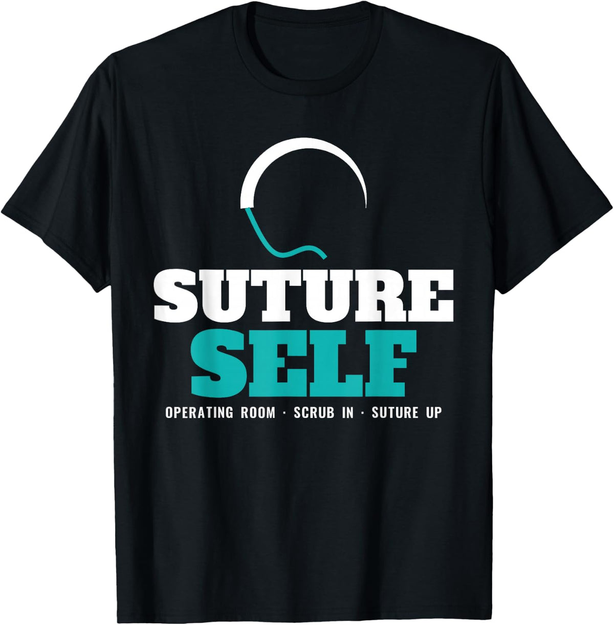 Surgeon Suture Self Surgery Pun Surgical Needle Thread T-Shirt - Black