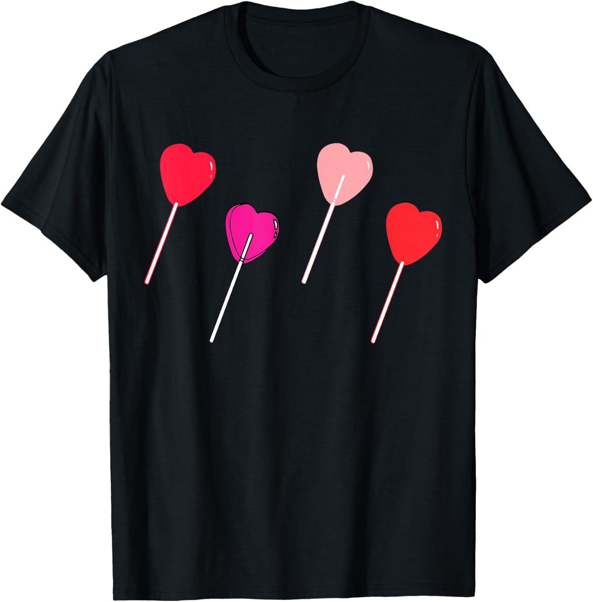 Lollipop Valentines Heart Candy Valentines Sucker T-Shirt - Black