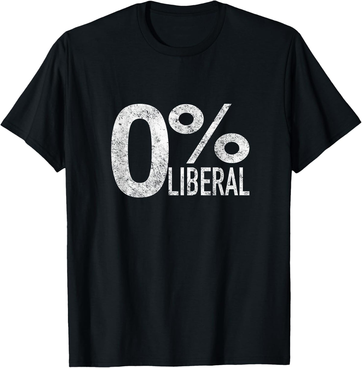 Conservative By Design Tee Company Anti Liberal Democrat Zero Percent Liberal Pro Trump T-Shirt, Men's Unisex Adult Black