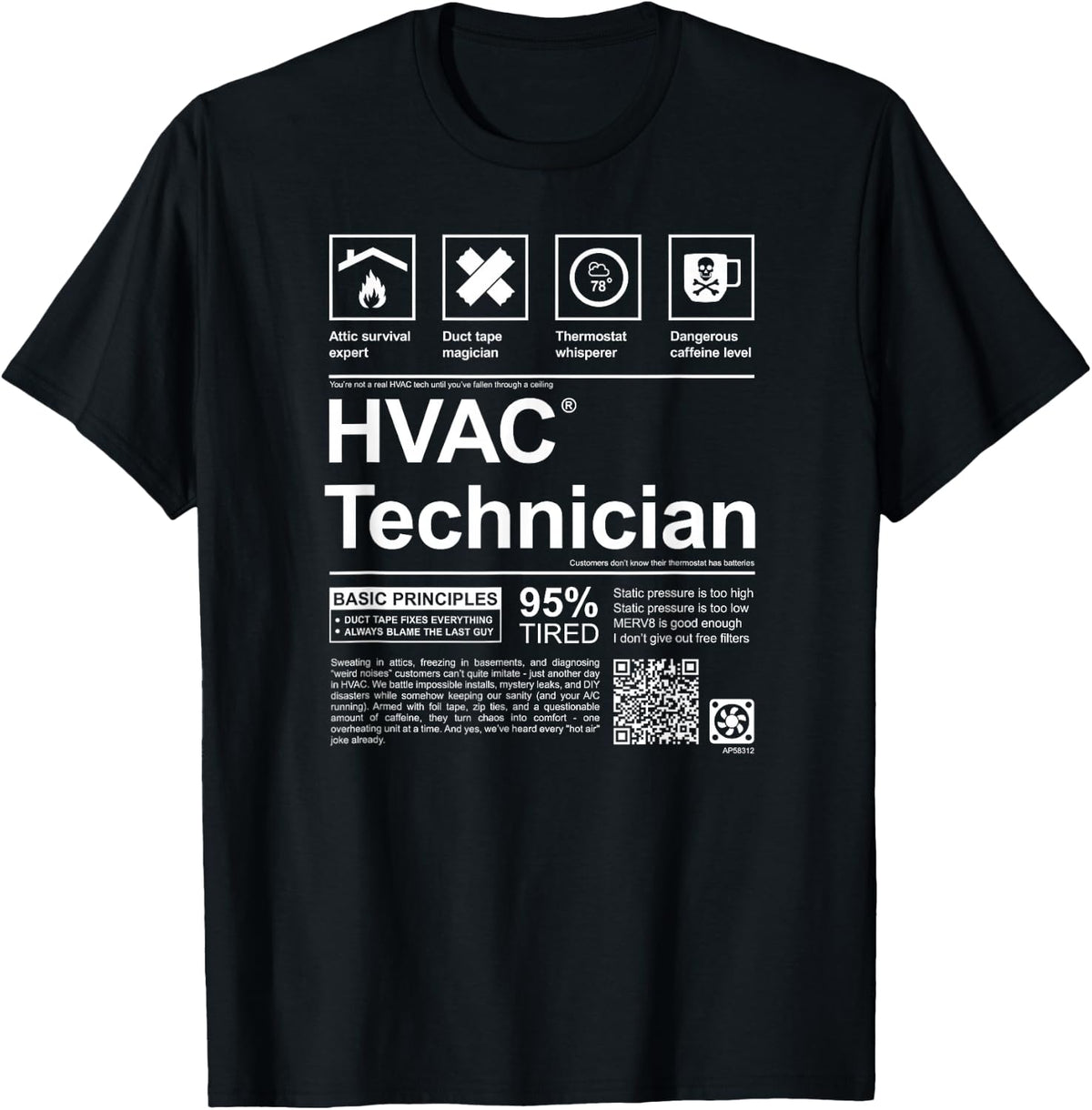 HVAC Funny Technician Life T-Shirt - Black