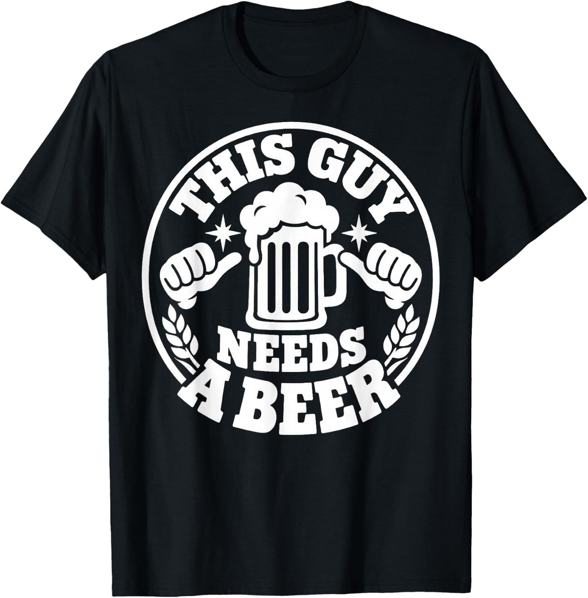 Funny Drinking This Guy Needs A Beer Brewery Pub Men T-Shirt - Black