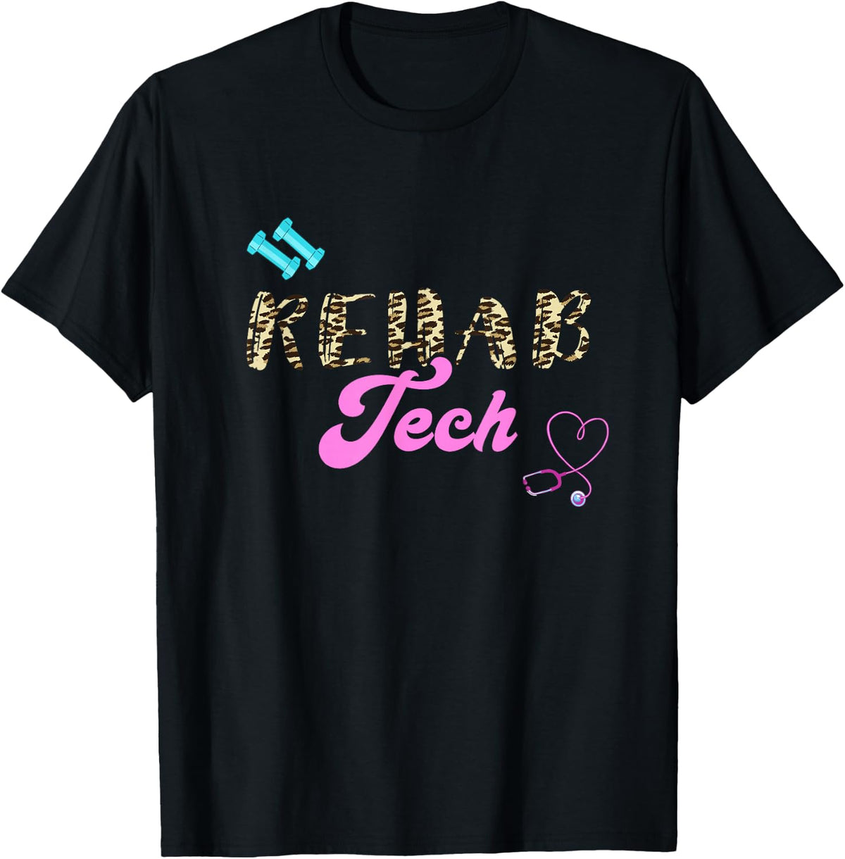 Rehab Tech Physical Therapy Rehabilitation Technician Work T-Shirt - Black