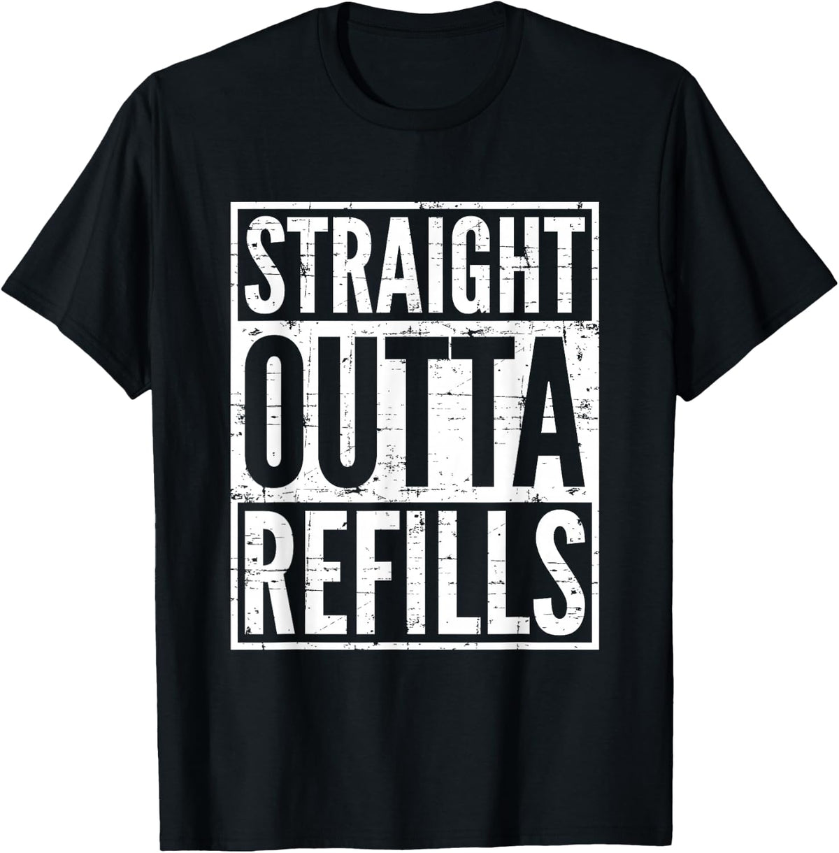 Straight Outta Refills Funny Pharmacist Pharmacy Technician T-Shirt - Black