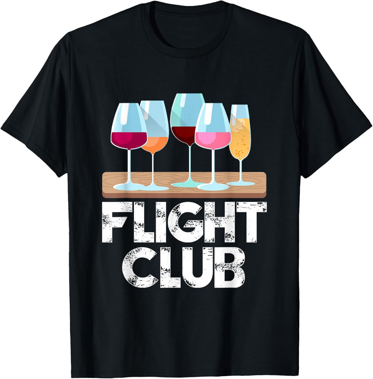 Flight Wine Club FOMO Wine Tasting Sample rose red white T-Shirt - Black