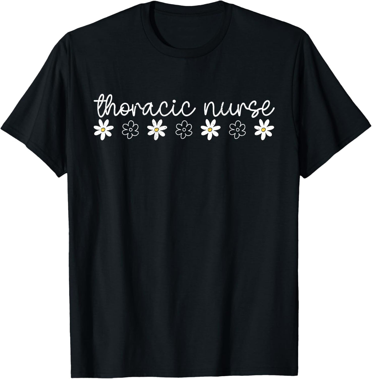 Thoracic Surgery Unit Nursing Floral Thoracic Nurse OR Nurse T-Shirt - Black