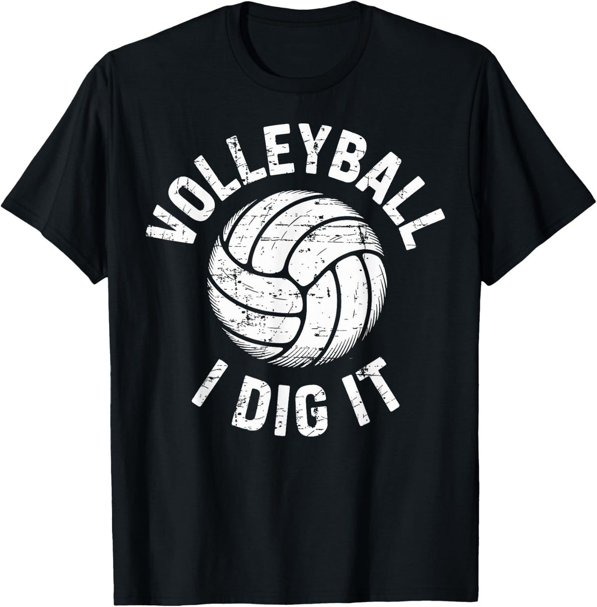 Funny Vintage Tee Volleyball Player I Dig It Fan T-Shirt - Black