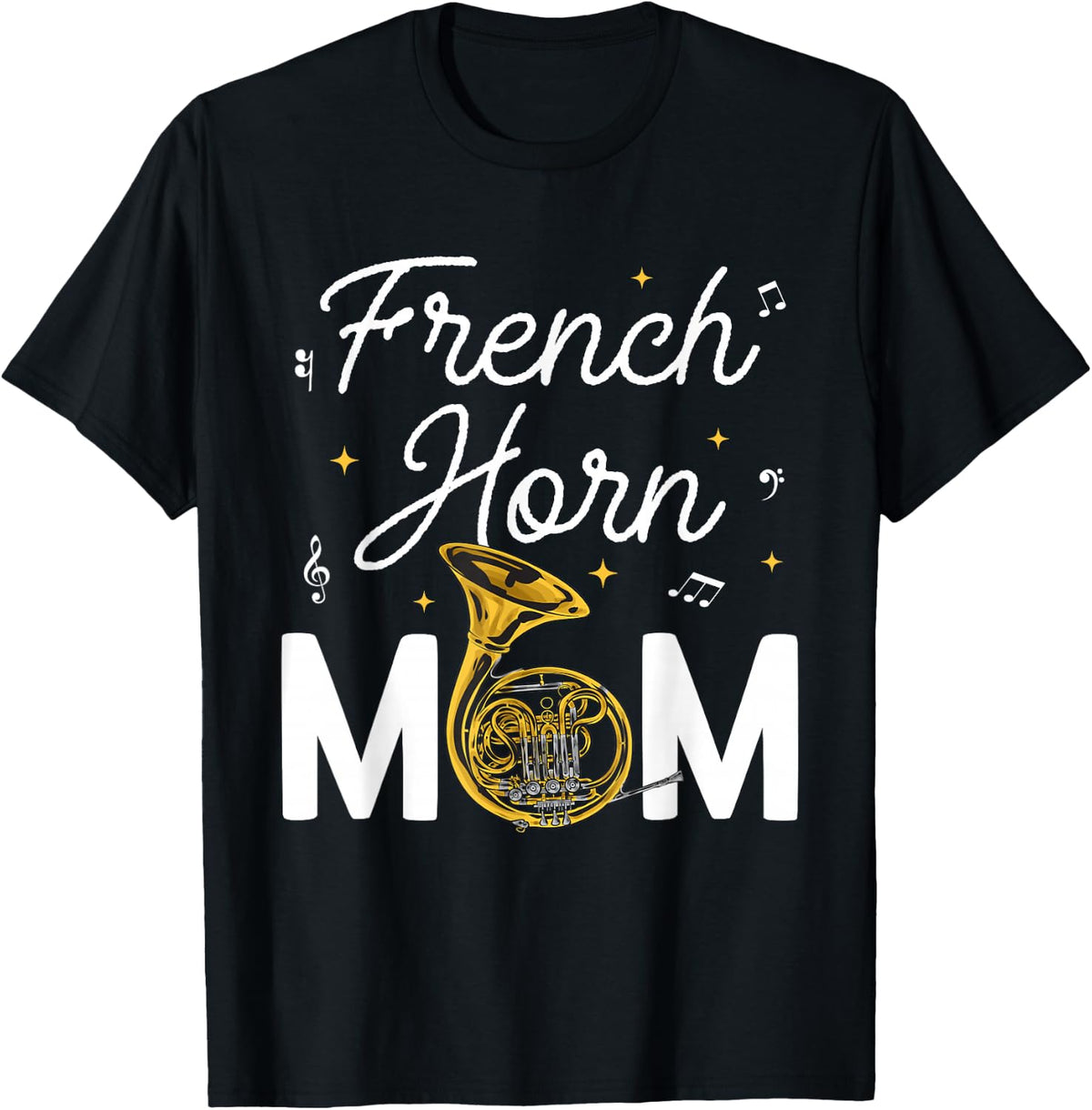 Horn Musical Instrument Marching Band T-Shirt - Black