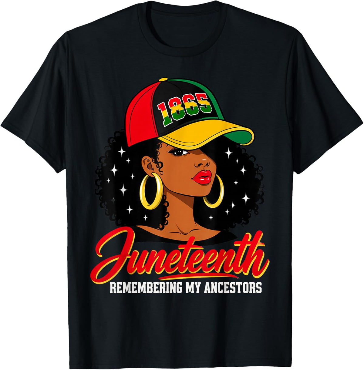 1865 Juneteenth Remembering My Ancestors African American T-Shirt - Black