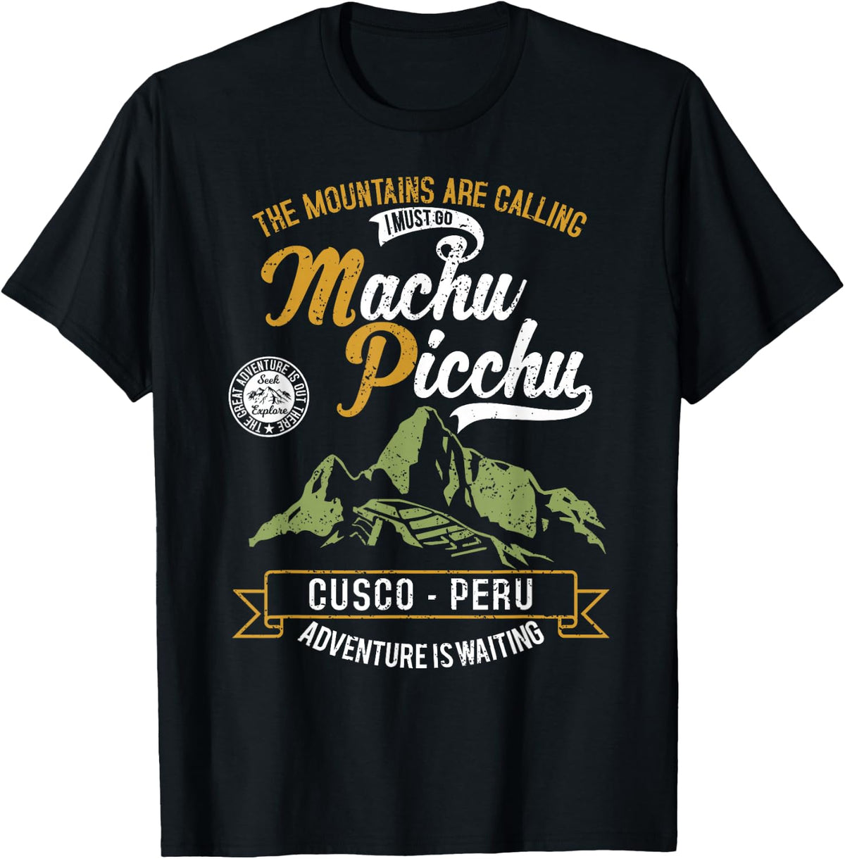 Vintage Peru Shirt Cusco Machu Picchu Llama Jersey Souvenir T-Shirt - Black