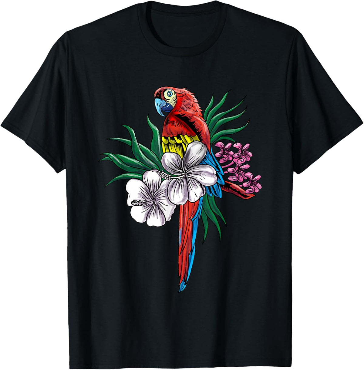 Parrot Funny Tropical Bird Cool Jungle Animal Gift Idea T-Shirt - Black