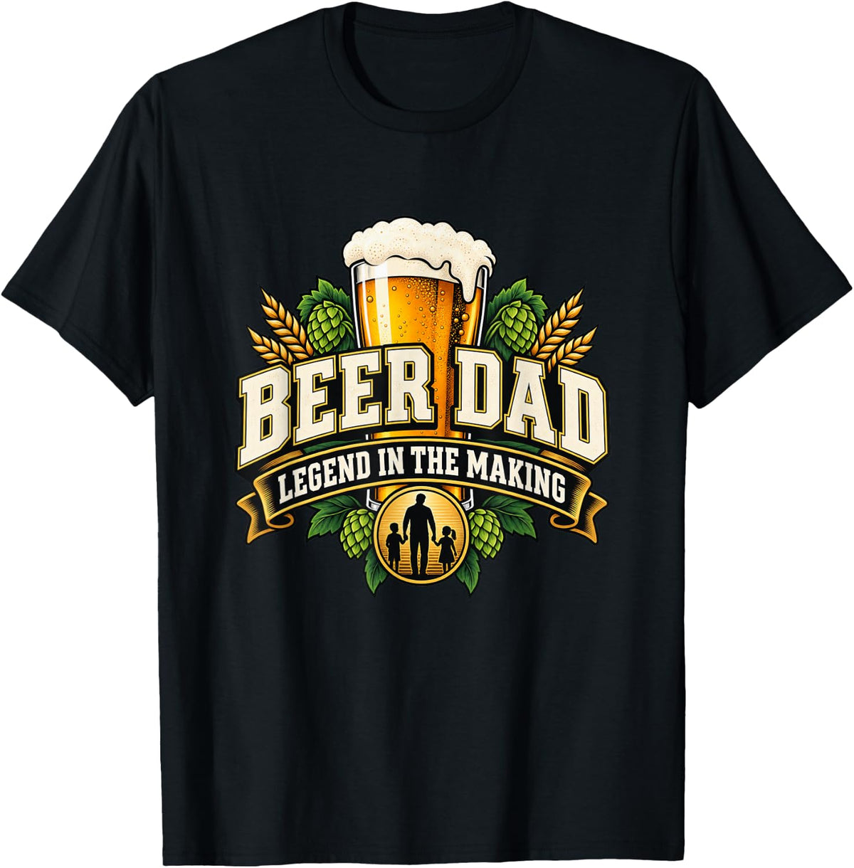 Beer dad Legend Craft Brew Enthusiast Quote Typography T-Shirt - Black