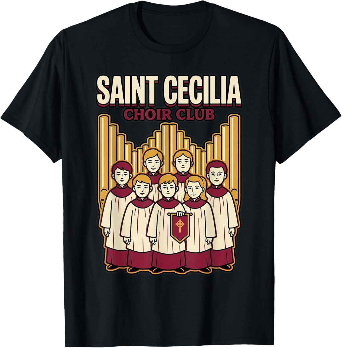 Saint Cecilia Choir Club Children Choir Organ November 22 T-Shirt - Black