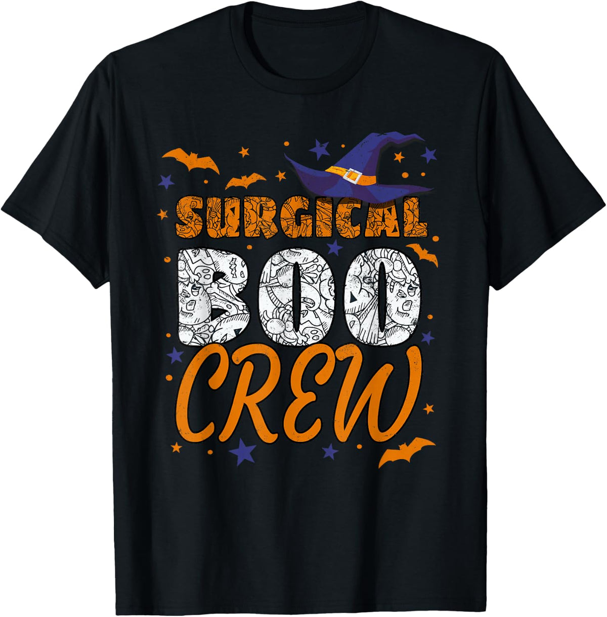 Surgical Boo Crew Halloween Tech Nurses Matching T-Shirt - Black
