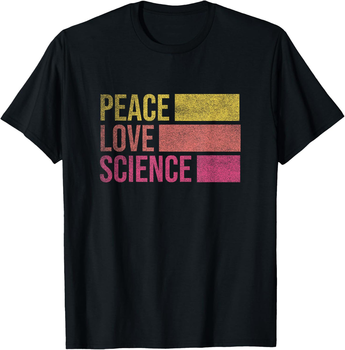 Funny Peace Love Science Lovers Math Chemistry Teacher Gift T-Shirt - Black