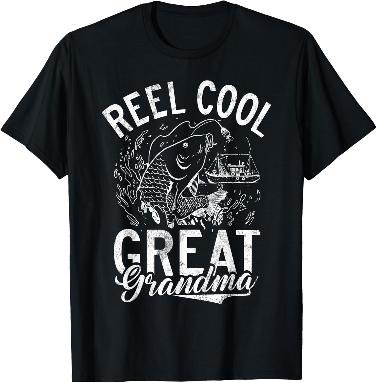 Cool Great Grandma Fishing Reel T-Shirt - Black