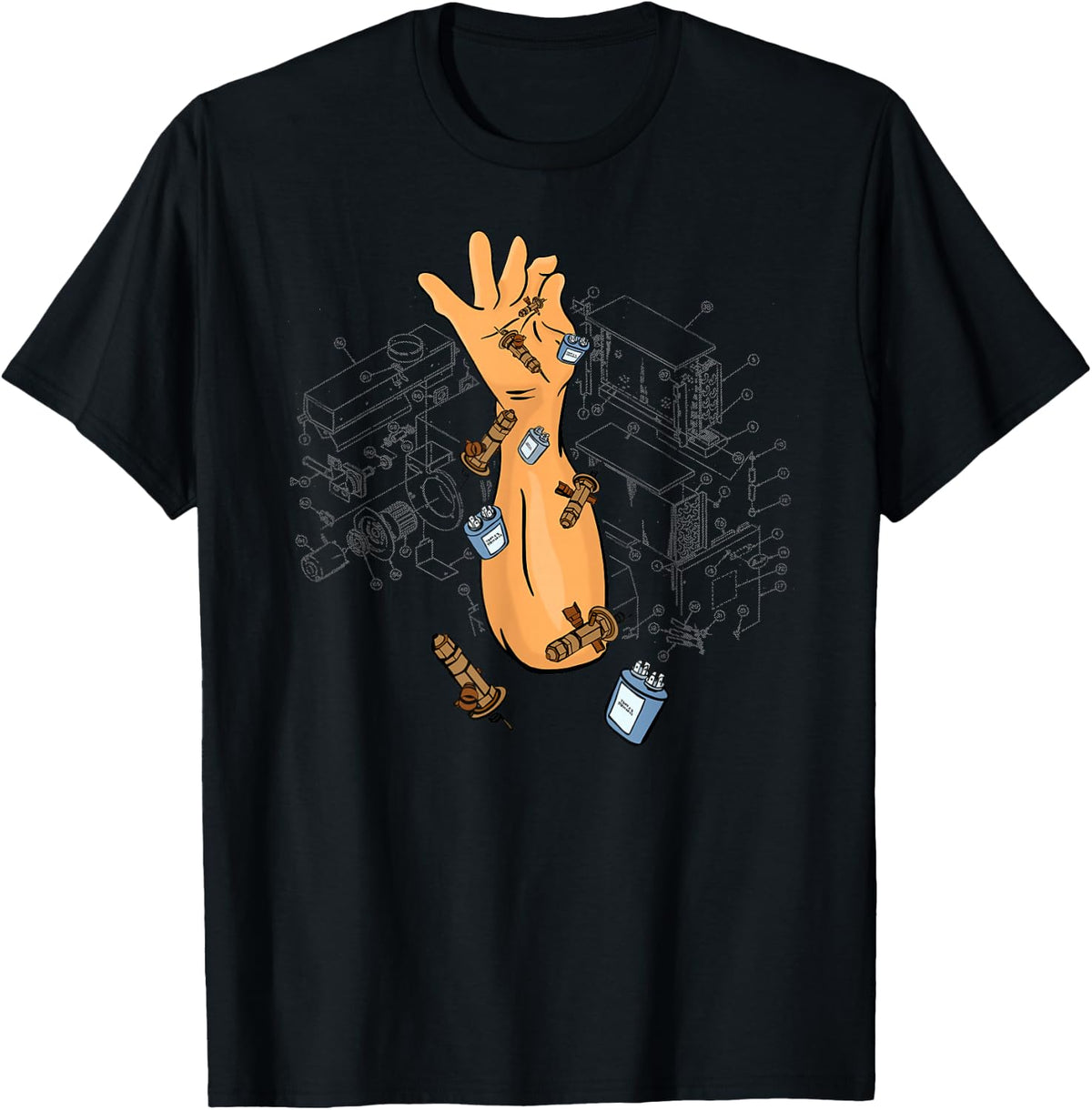 Funny HVAC Tech Technician Heating HVAC Tool Cooling T-Shirt - Black