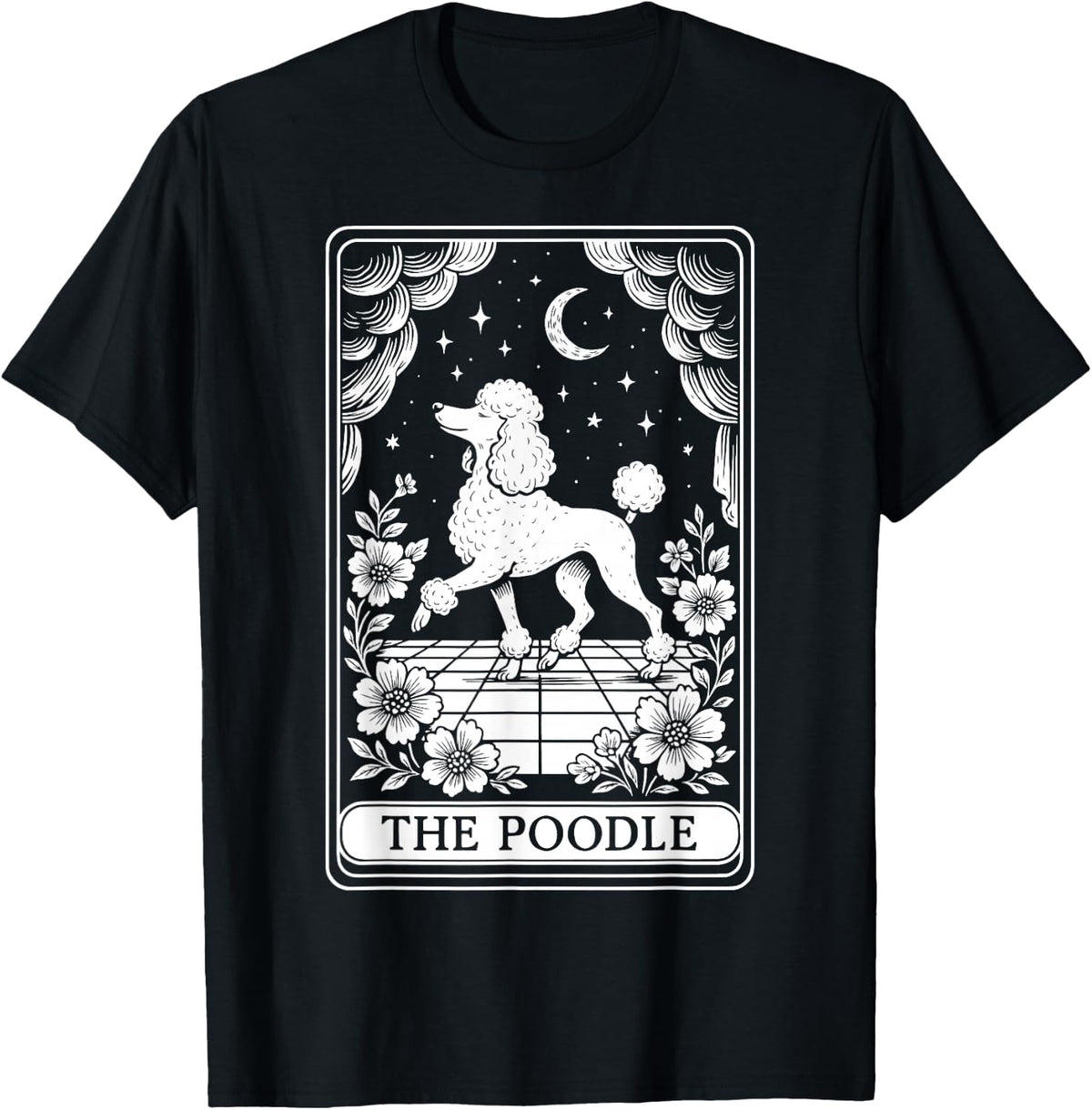 The Poodle Tarot Card T-Shirt - Black