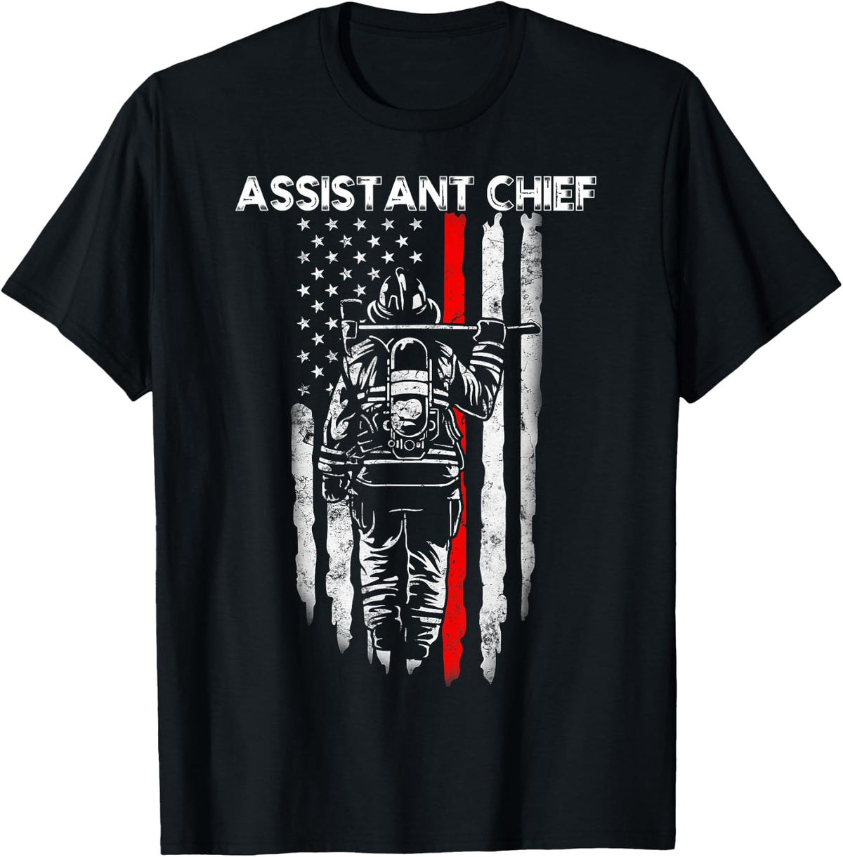 Assistant Fire Chief American flag gifts for Assistant Chief T-Shirt - Black