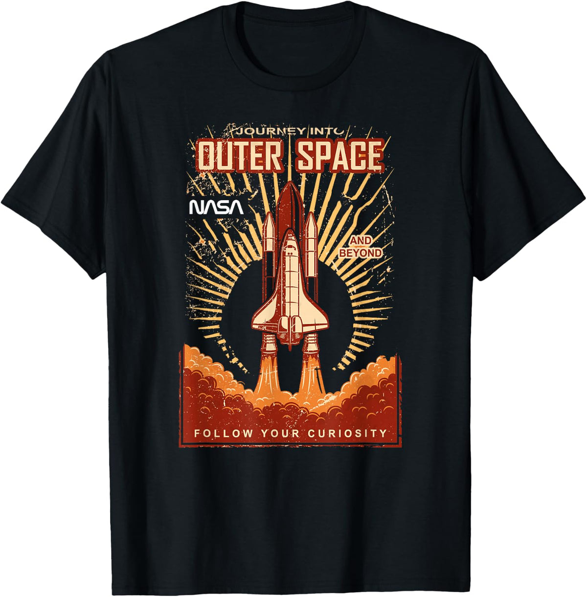 The Outer Space Retro NASA T-Shirt - Black