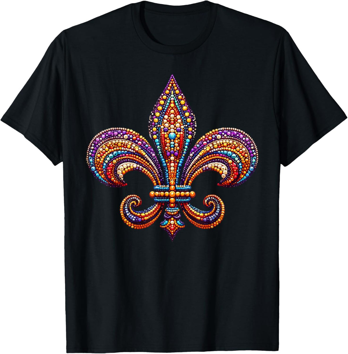 Mardi Gras Symbol Louisiana New Orleans Carnival Costume T-Shirt - Black