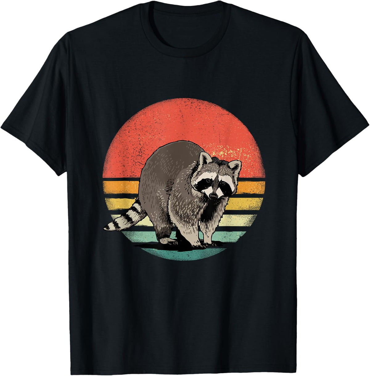 Raccoon Shirt Trash Panda Retro Style Animal Raccoon Lovers T-Shirt - Black