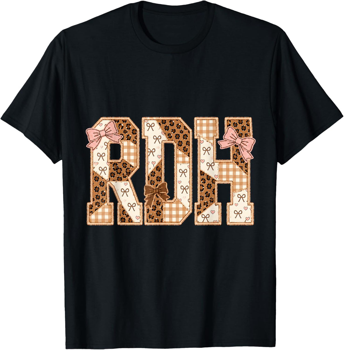 RDH Registered Dental Hygienist Leopard Aesthetic T-Shirt - Black