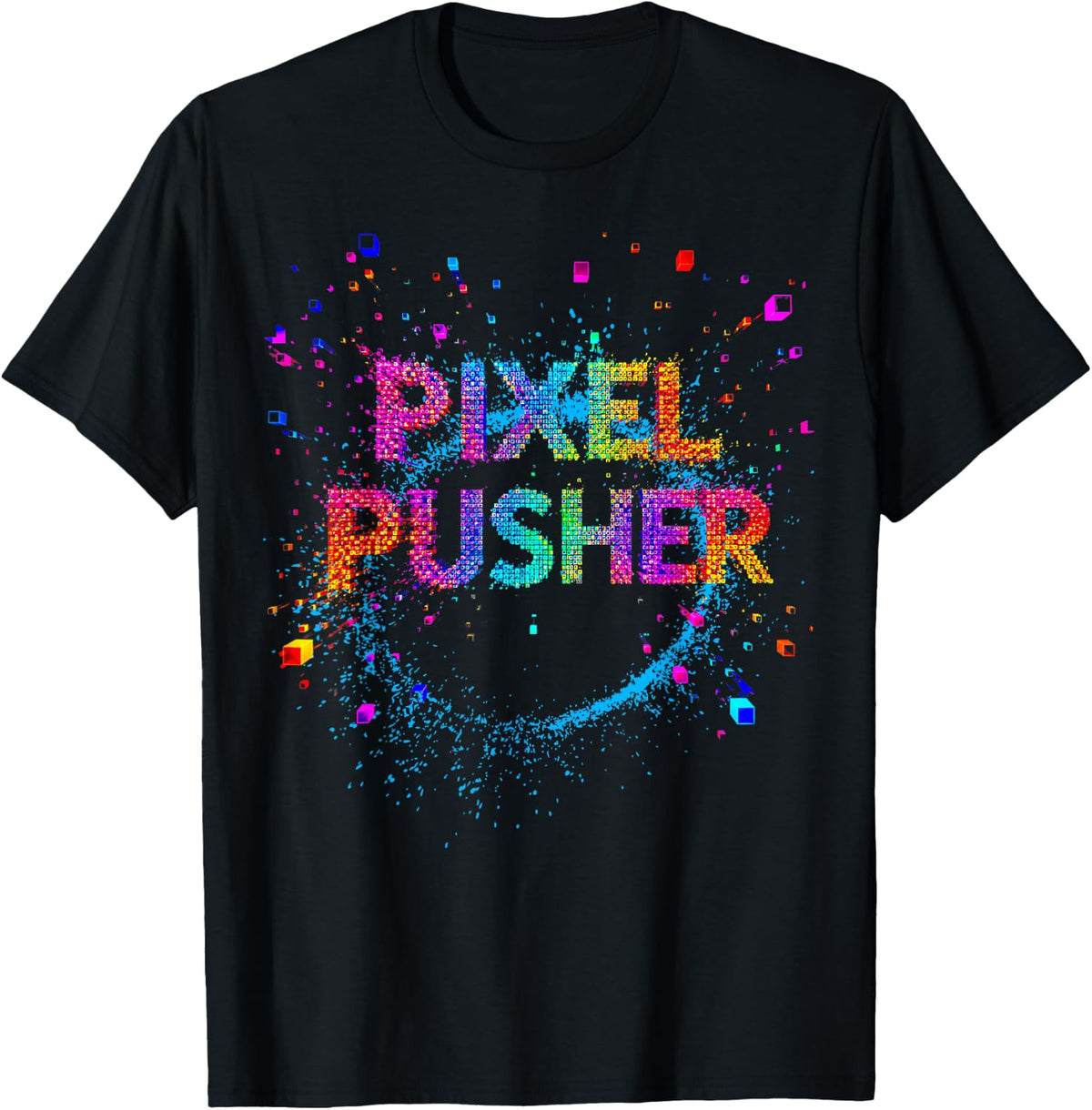 Pixel Pusher s Digital Artist s Graphic Designer Retro T-Shirt - Black