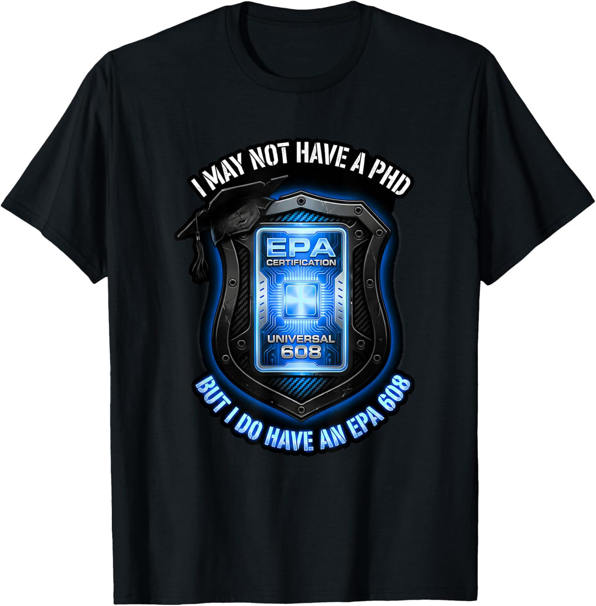 HVAC Tech EPA 608 Certified Refrigeration AC Mechanic T-Shirt - Black