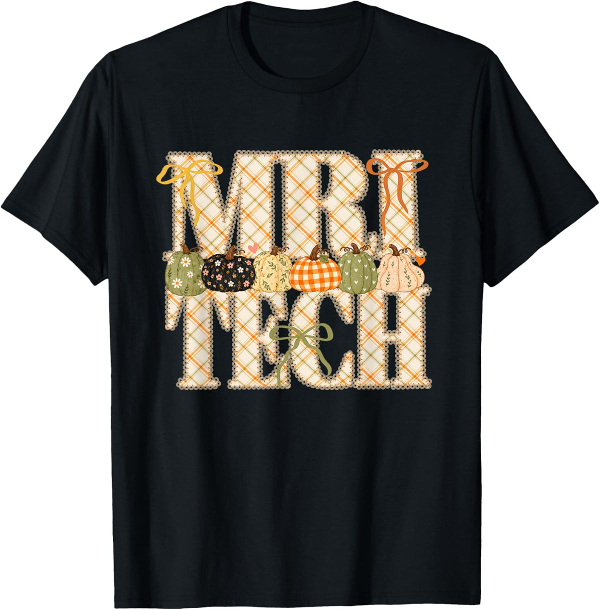 Fall MRI Tech Autumn Pumpkins Magnetic Resonance Imaging T-Shirt - Black