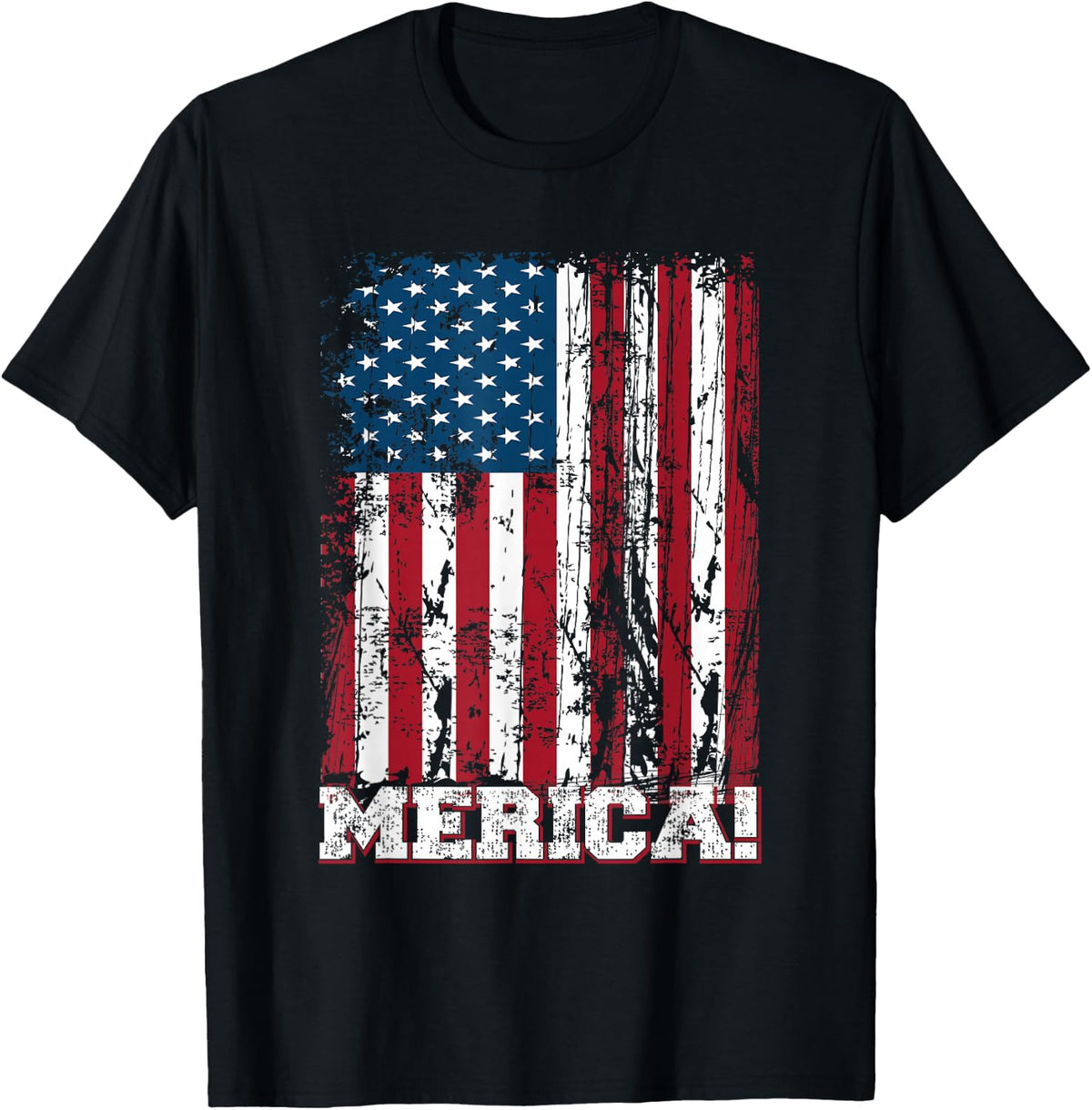 4th of July Independence Day US American Flag Patriotic T-Shirt - Black