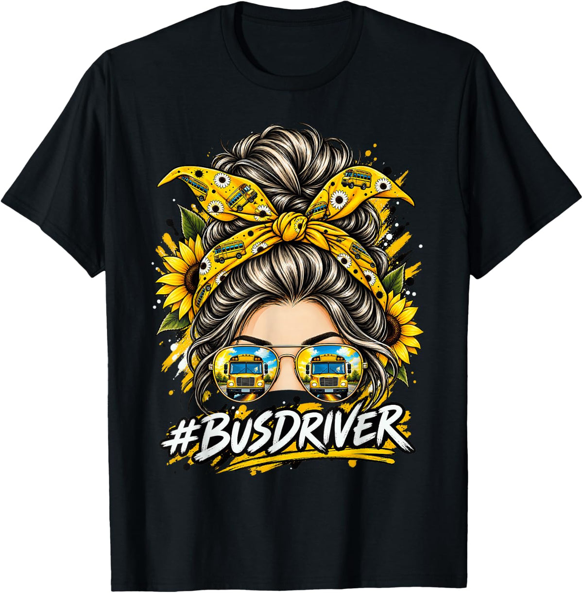 #Busdriver Messy Bun Woman T-Shirt - Black