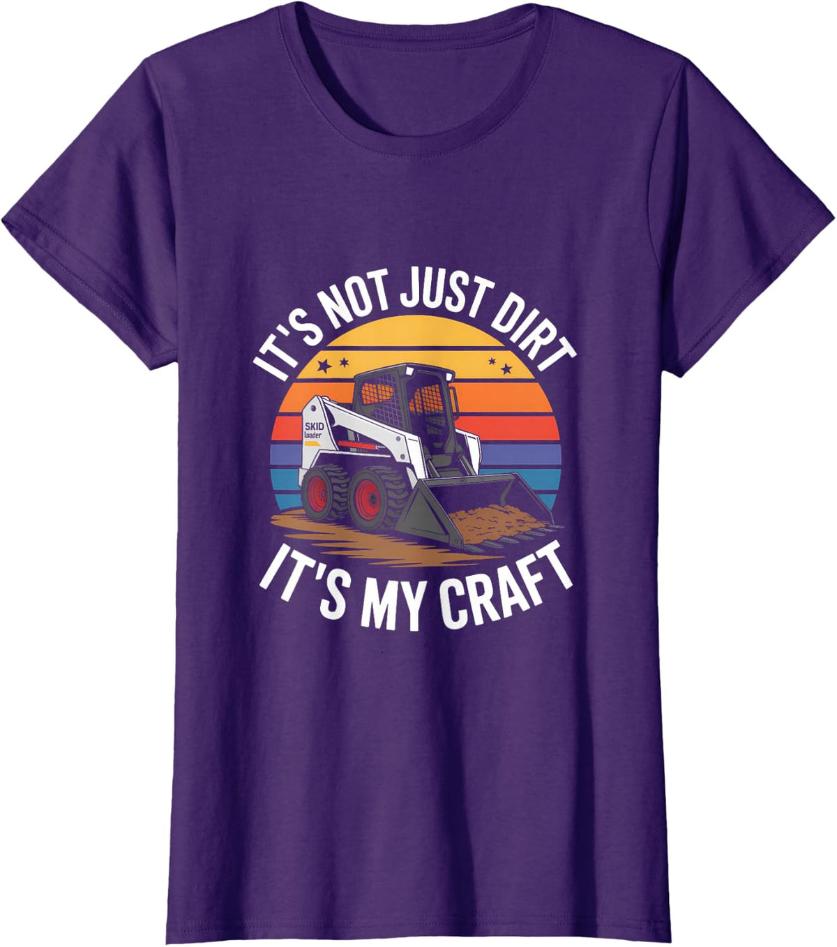 Skid Loader Construction Retro Bobcat Farm Swag T-Shirt - Purple