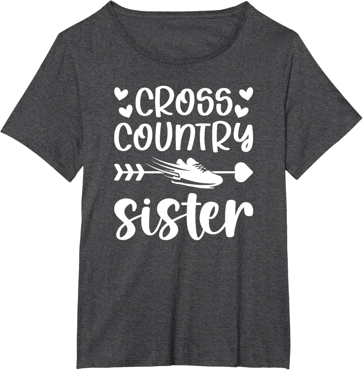 Cross Country Sister Of A Cross Country Runner Sis XC Sister T-Shirt - Dark Heather Grey