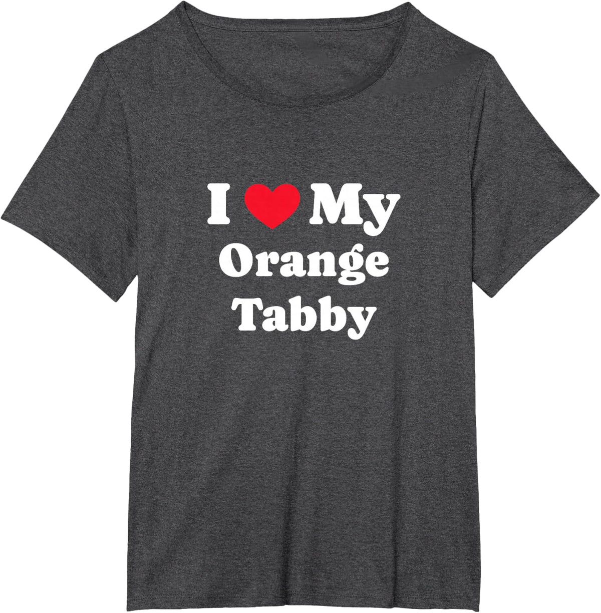 I Love My Orange Tabby Ginger Cat T-Shirt - Dark Heather Grey