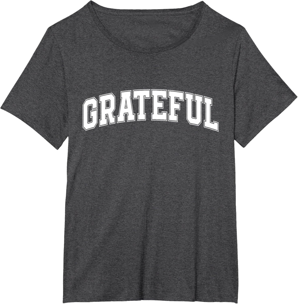 Grateful Athletic Lettering Thanksgiving Turkey Day T-Shirt - Dark Heather Grey