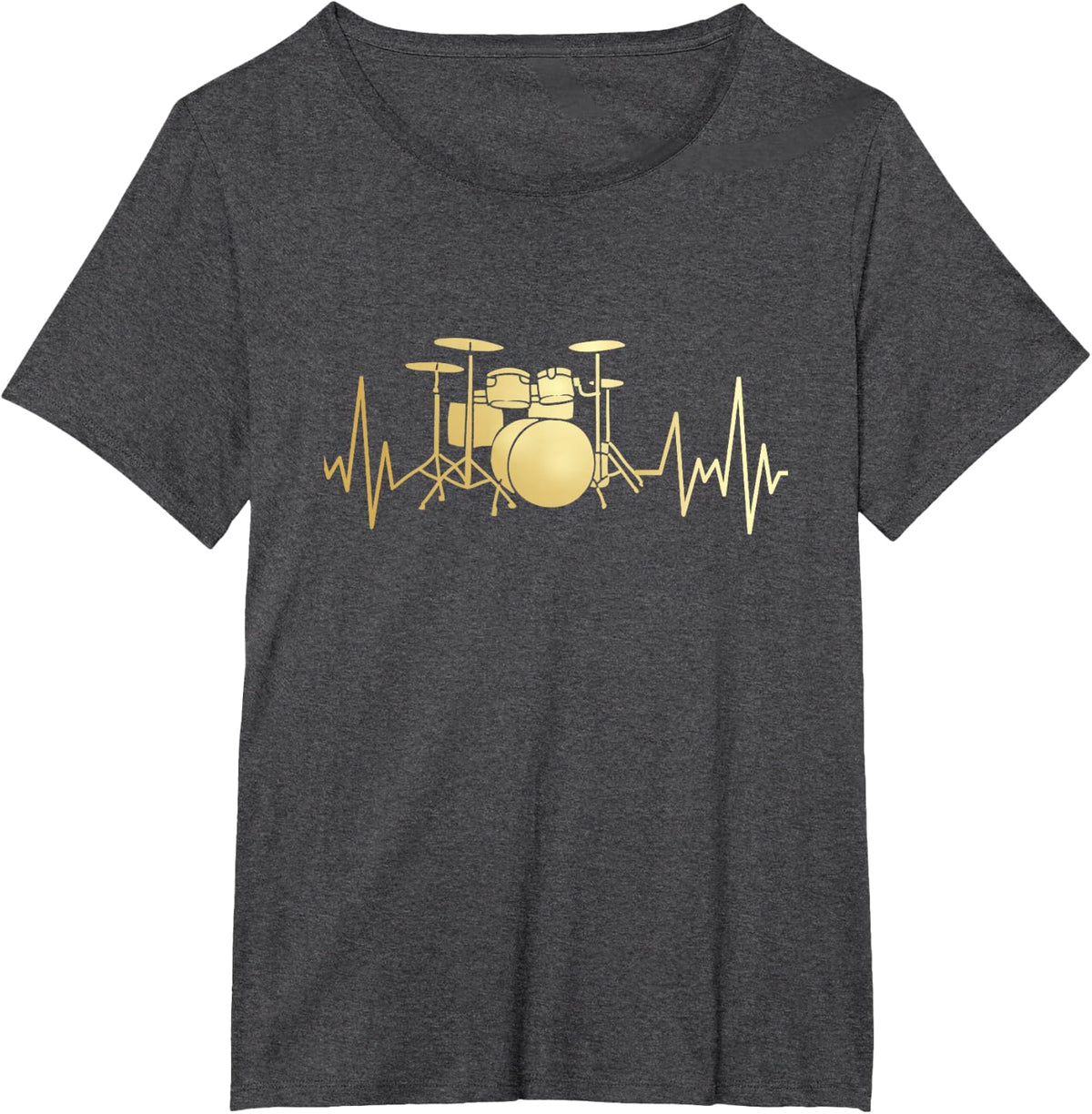 Drum set Heartbeat graphic T-Shirt - Dark Heather Grey