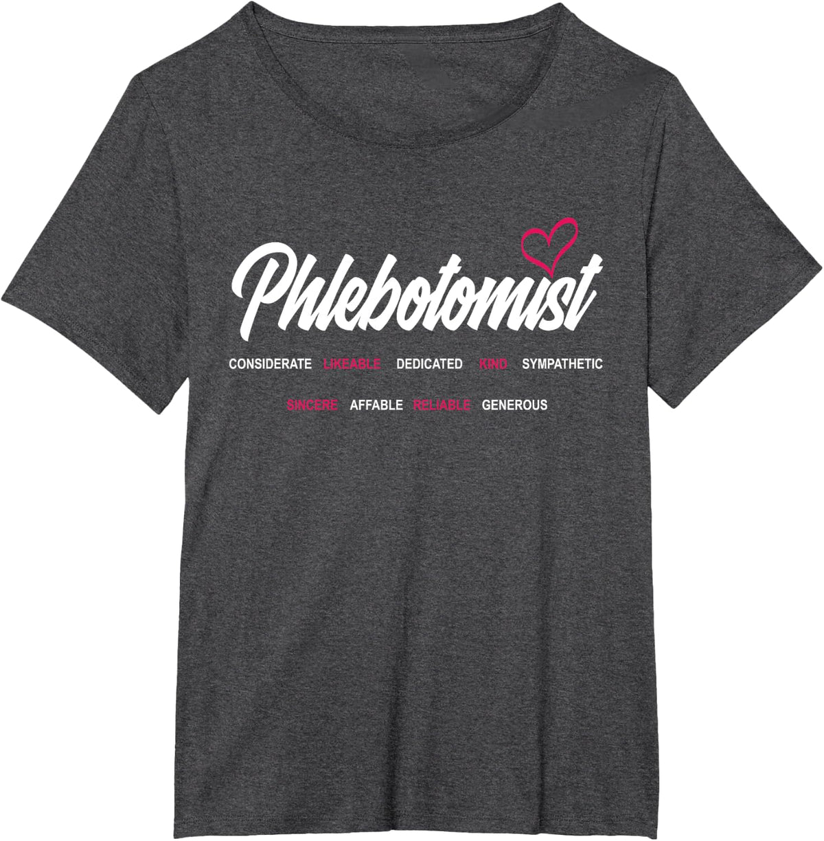 Phlebotomist Definition Heart Phlebotomy Technician Nurse T-Shirt - Dark Heather Grey