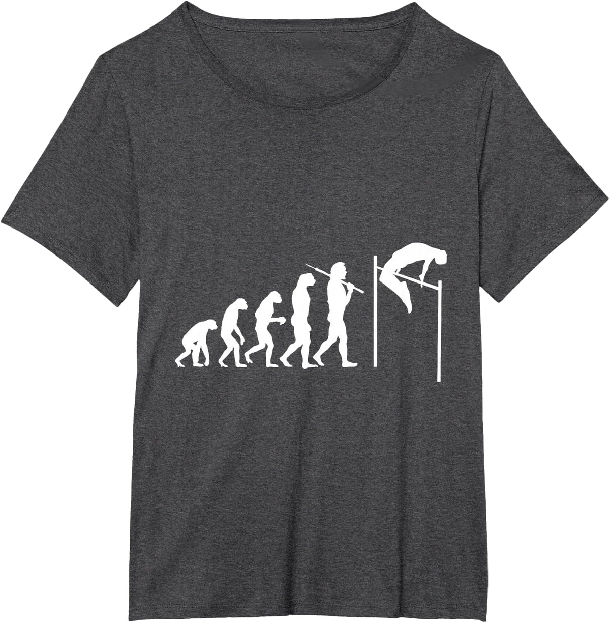 Funny Evolution High Jump Athletics T-Shirt - Dark Heather Grey