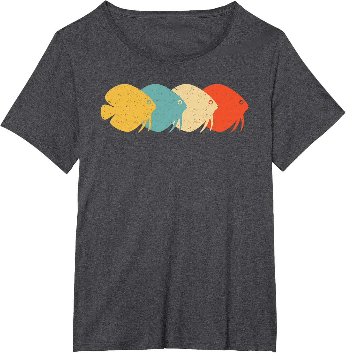 Discus Vintage Retro Pompadour Fish Lover 60s 70s Gift T-Shirt - Dark Heather Grey