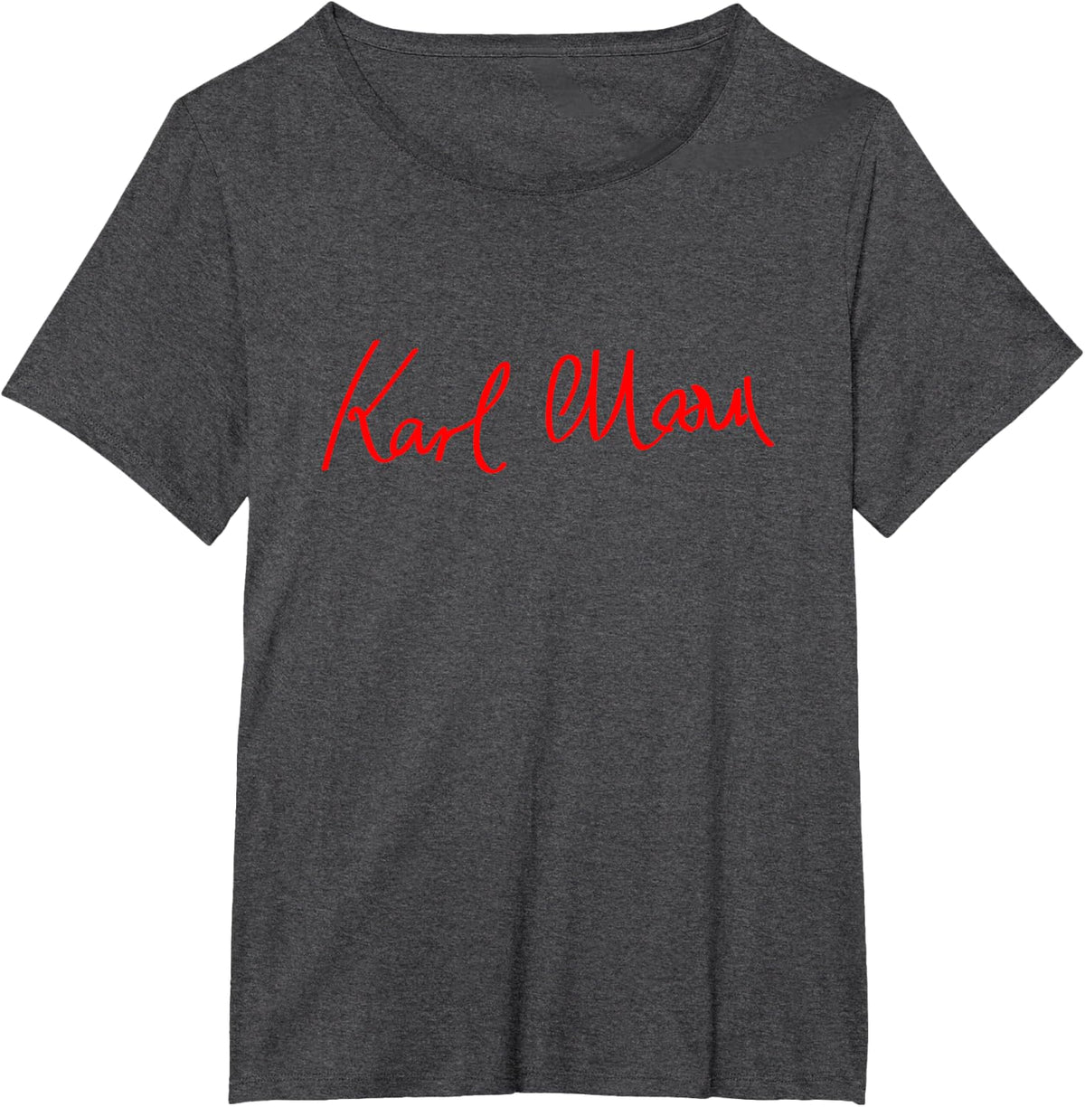 Karl Marx Signature Communism Communist Socialism Philosophy T-Shirt - Dark Heather Grey
