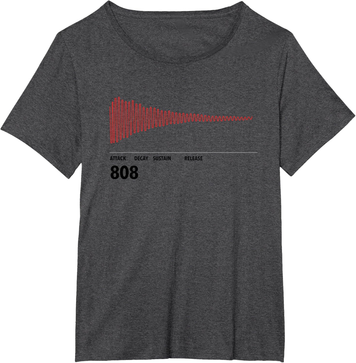 Music Producer &DJs 808 Sine Wave for Beat Makers Trap & Rap T-Shirt - Dark Heather Grey
