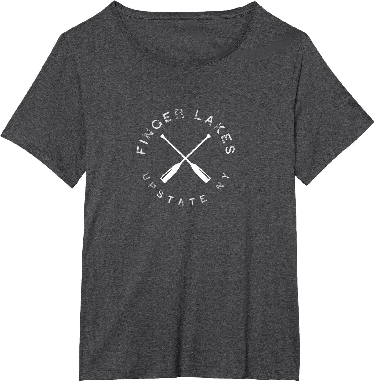 Finger Lakes New York Vintage Retro T-Shirt - Dark Heather Grey