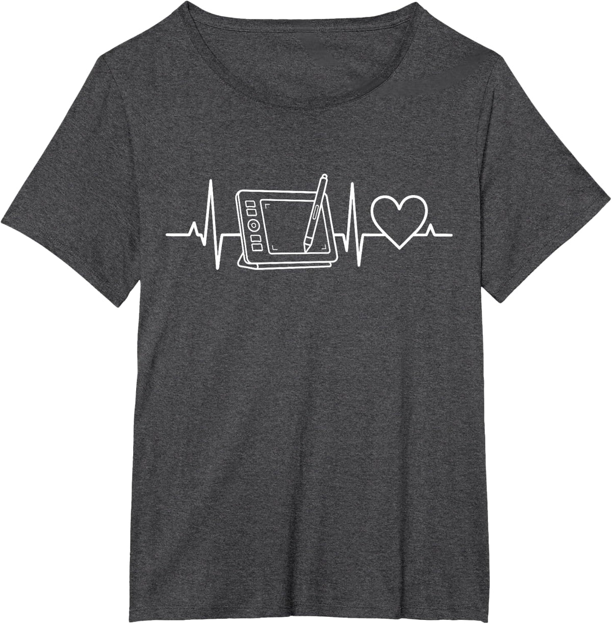Digital Artist Graphic Designer Drawing Tablet Pulse T-Shirt - Dark Heather Grey