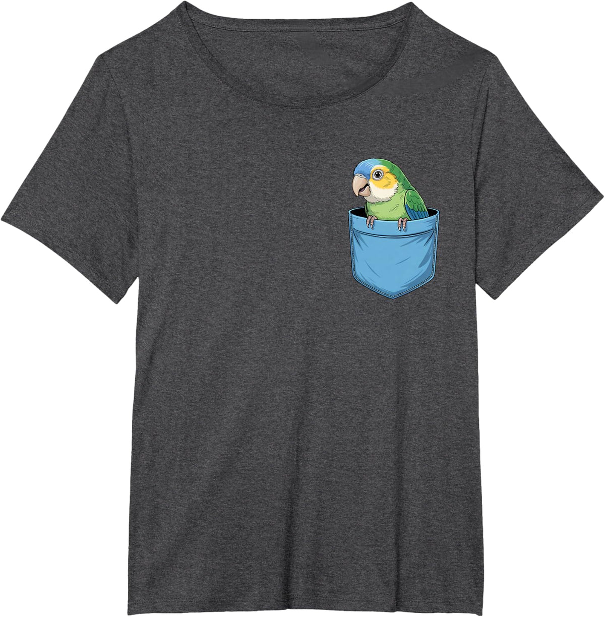 Cute Pocket Parrotlet Bird Lovers T-Shirt - Dark Heather Grey