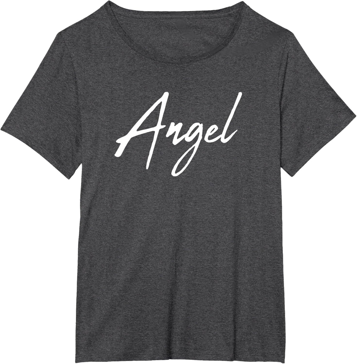 Beautiful Handwritten Font Angel Calligraphy T-Shirt - Dark Heather Grey