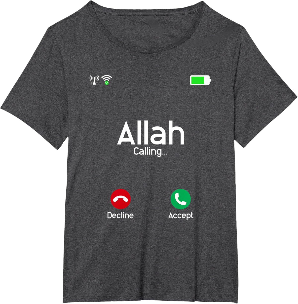 Allah is Calling Ramadan Muslim Eid Mubarak Islamic T-Shirt - Dark Heather Grey