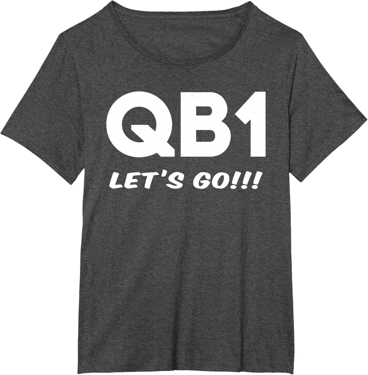 QB1 I Love My Quarterback Offensive Line Men Women Football T-Shirt - Dark Heather Grey