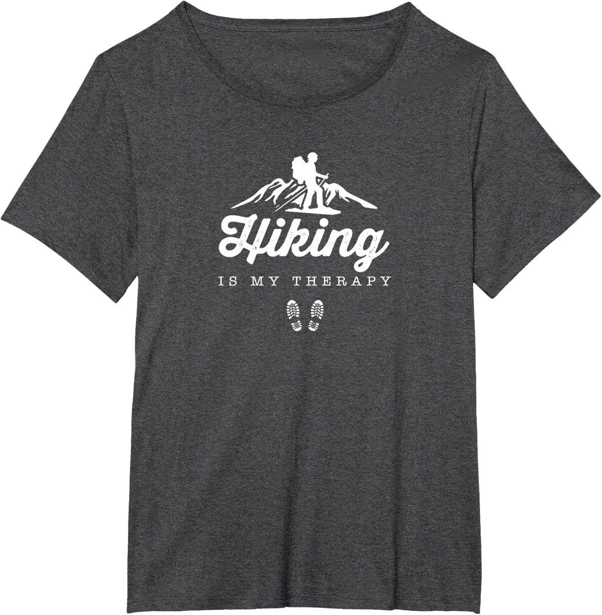 Hiking By Design Tee Company Unisex-Adults Hiking Is My Therapy Camping Hiking 3XL Black Cotton, Polyester Modern Casual